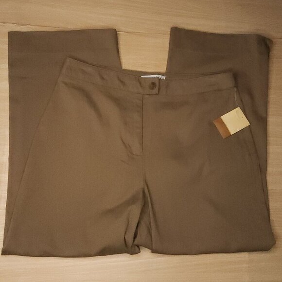 Coldwater Creek New Brown Wide Leg Cropped Pants 8 - Picture 1 of 8